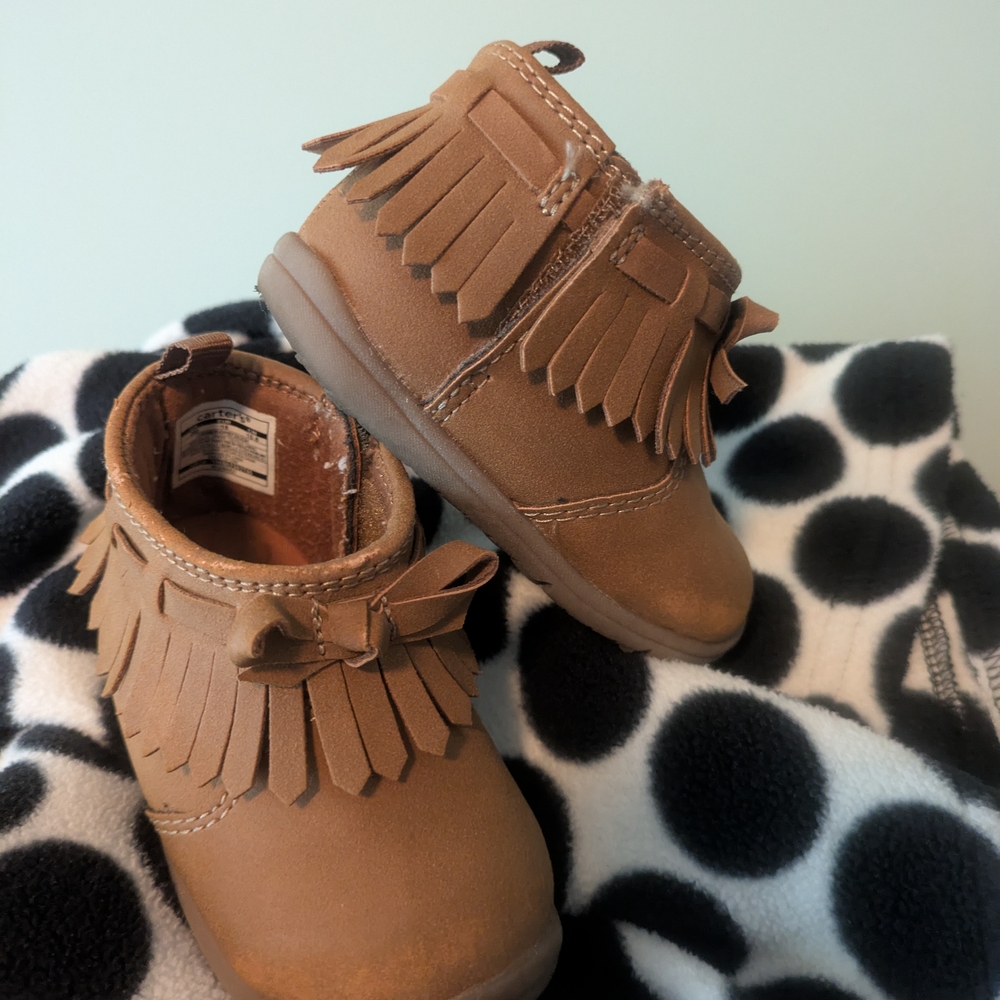 Carter's Brown Moccasin Fringe Shoes